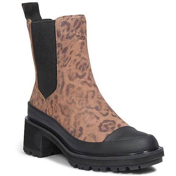 Timberland Kori Park 2.0 Chelsea Boots Size 9 Leopard Black Heel Lug Sole NEW - Picture 2 of 15